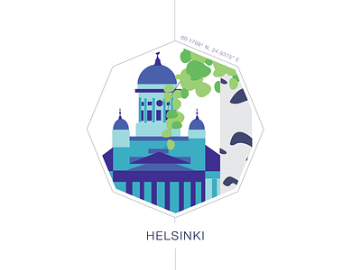 Helsinki Sticker building city finland helsinki illustration scandinavia sticker