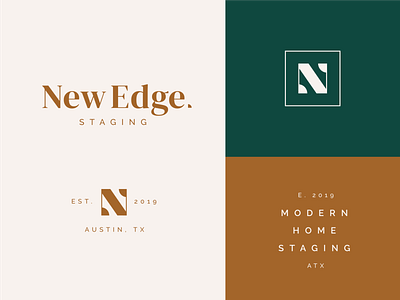 New Edge brand logo modern staging typography