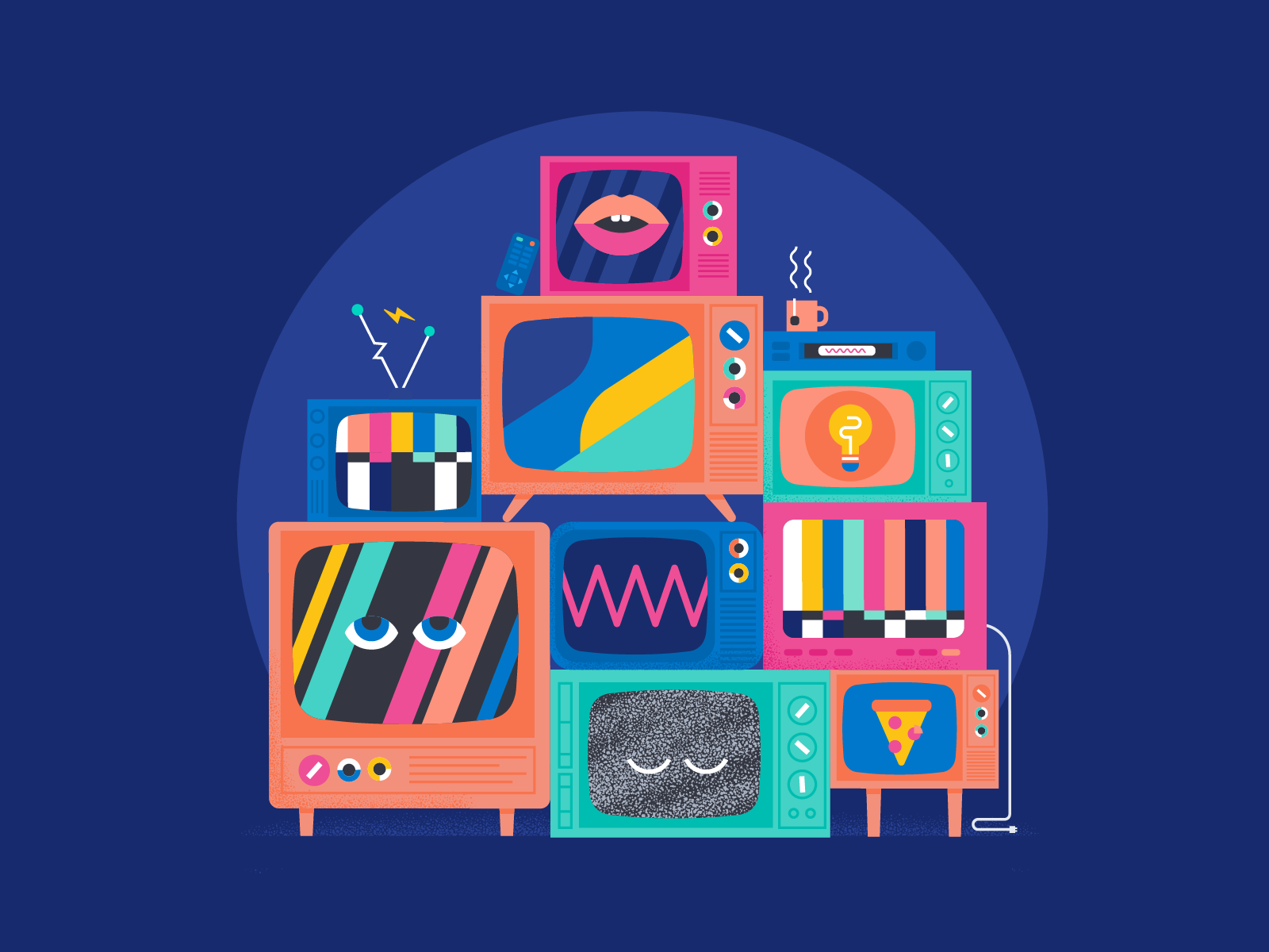 GAH tv illustration stacked tv televisions tv