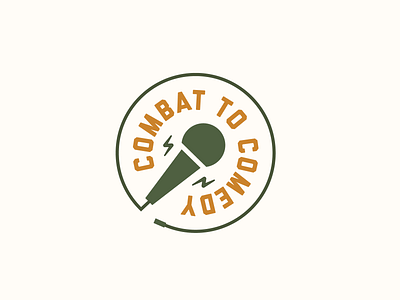 Combat to Comedy badge branding comedy lockup microphone stand up