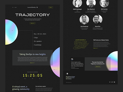 Trajectory Conference brand branding conference holographic landing page planet space trajectory web design