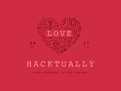 Love Hacktually hackathon heart icons love technology