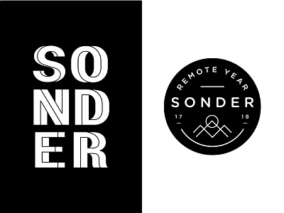 Sonder badge crest line illustration line work logo remote year sonder travel