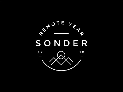 Sonder Badge Mountains badge crest icon linework sonder typography