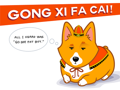 Gong Xi corgi dog vector