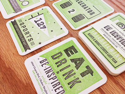 Enlight Coasters beer coasters drink eat enlight infographic letterpress sports typography