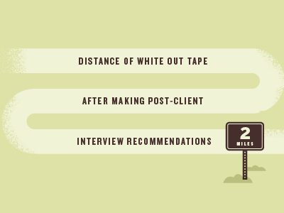 Wite-out Tape infographic miles road road sign tape wite out