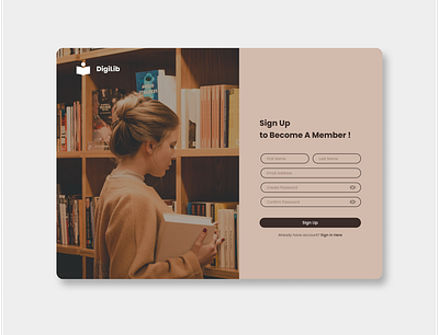 DigiLib - Digital Library login page ui uiux