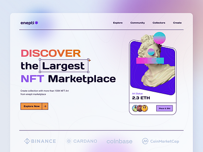 enepti - NFT Marketplace Header UI Concept