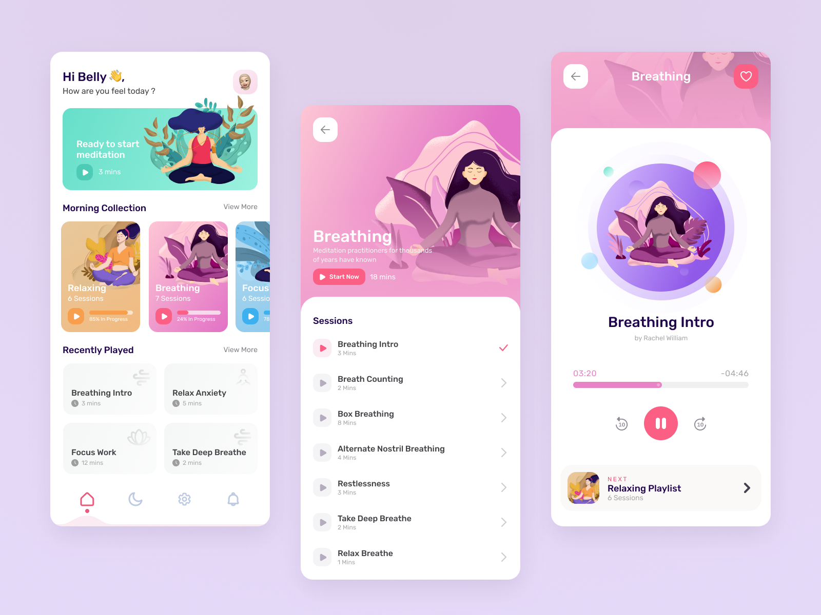 Meditation App Concept by Septiandika Pratama for Kavixel on Dribbble