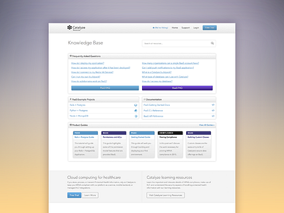 Catalyze Documentation Update buttons developer docs documentation layout light programming reference technical white