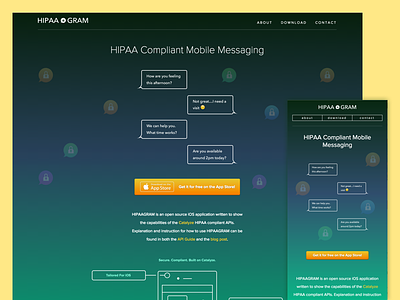 HIPAAGRAM Landing Page Updates landing page marketing mobile app mobile landing page single page ui ux
