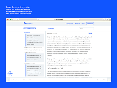 Compliance Documentation app blue docs documentation long form reference responsive ui web