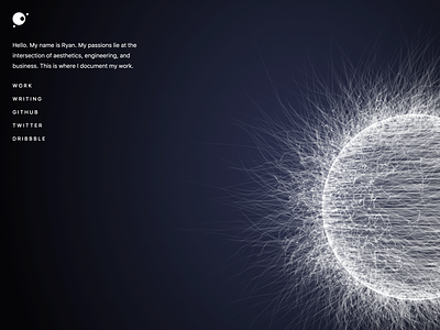 Particle Physics Sphere dark ui landing page particles physics radial sphere ui