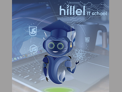 Hillel it-technical bot art bot design illustration logo robot ui ux web design