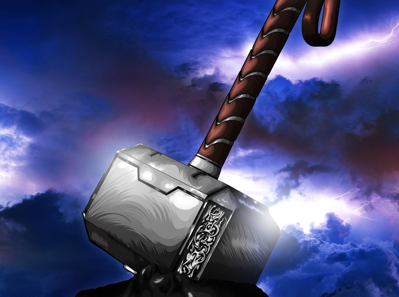 thor hammer digital art by hossein on Dribbble