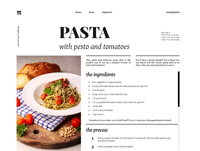 Responsive Recipe Layout css web design