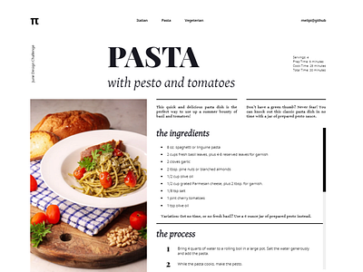 Responsive Recipe Layout