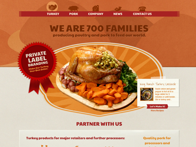 Turkey Farm Homepage design web