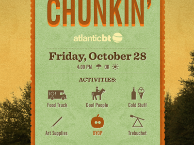 Pumpkin Chunkin' Invite halloween invite retro typography