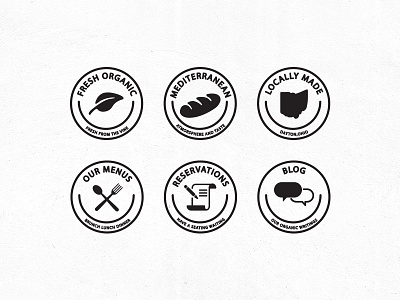 Restaurant Icons blog bread fork icon leaf local mediterranean menu reservations restaurant simple spoon