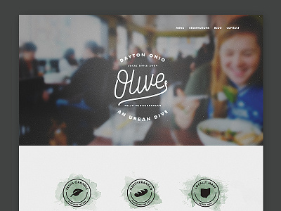 Olive Website clean icons local mediterranean one page organic responsive restaurant simple site texture website