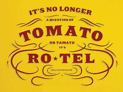 Rotel Magazine Ad ad brainstorming clean concept magazine process rotel simple sketches texture tomato typography