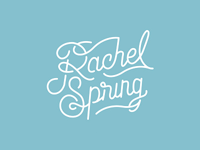 Rachel Spring Logo artist band custom hand line art logo minimal mono script rachel spring script simple type