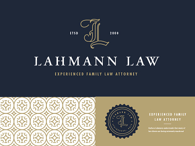 Lahmann Lawyer clean lahmann lawyer attorney logo monogram pattern simple stamp type typography