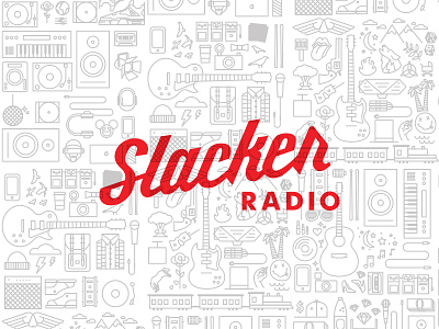 Slacker Radio Pattern bands coasters guitar illustrations line minimal music simple slacker radio we are the scenery