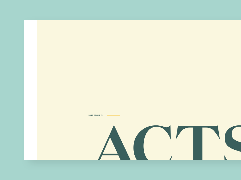 Acts Branding Exploration book brand circle concept exploration line logo ministry mosaic poverty style guide typography