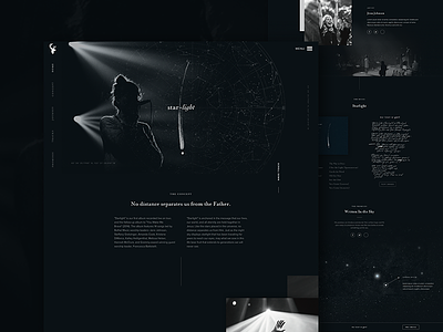 star-light album website album artist bethel dark interactive landing page minimal music music player star light ui ux website