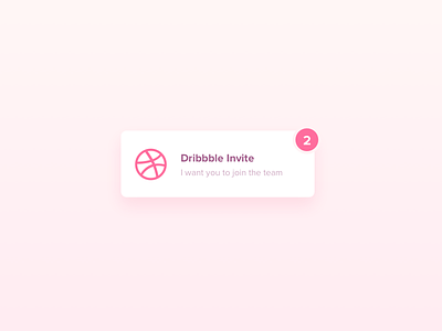 Dribbble Invites dribbble gradient invitation invite join the team minimal notification pink portfolio send it ui ux