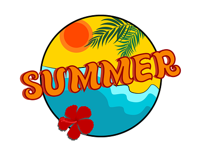 Summer Badge design illustration logo