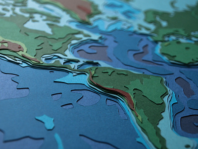 The World in Twelve Layers 3d layers map paper world