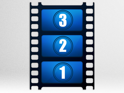 Film Strip Video iCon blue film icon movie rapidweaver stack strip video