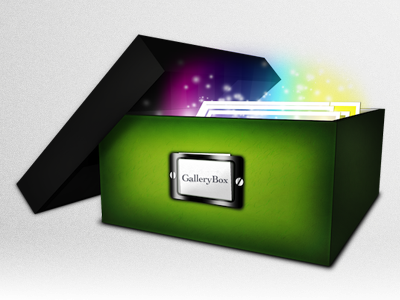 GalleryBox iCon album box green icon images magic photo pictures plugin rapidweaver