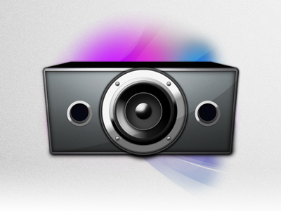 Speaker iCon audio blue grey icon plugin purple rapidweaver rays speaker