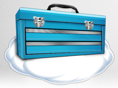 Building A Toolbox Icon (Process) Part 3 In The Cloud blue cloud icon metal process teal toolbox
