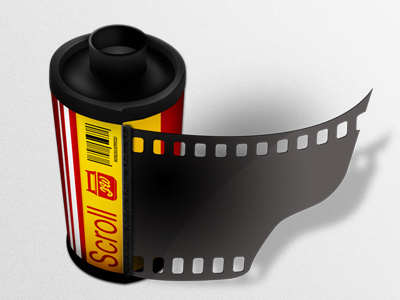 Scroll Film Can iCon dramatic film icon rapidweaver red stack yellow