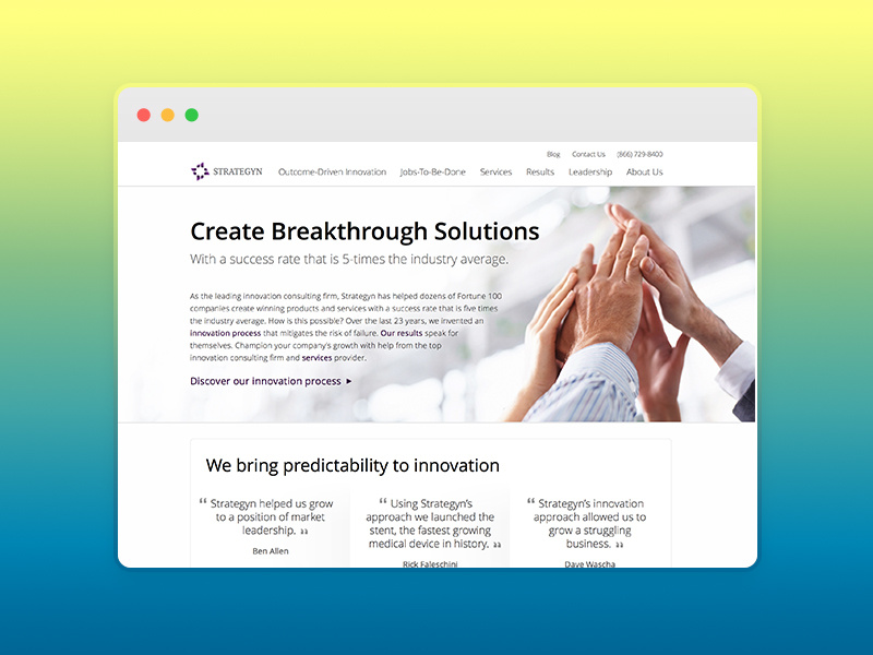Strategyn.com webdesign strategyn innovation web