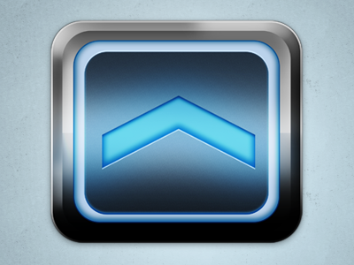 Elevator icon arrow up blue button elevator glow icon