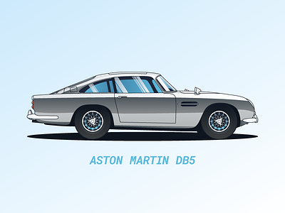 Aston Martin DB5 aston blue bond car db5 fast graphic illustration james martin