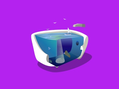 Under The Sea 3d bath colour gradients graphic design icon illustration illustrator ixdbelfast purple surreal water