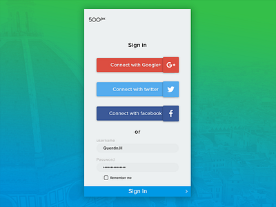 Sign in Screen dailyui first in screen shot sign