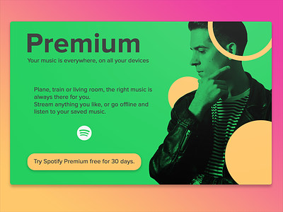 Spotify Pop-Up / Overlay Premium. 2d dailyui overlay pop up premium spotify ui