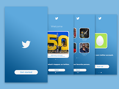 Twitter Onboarding 2d dailyui onboarding twitter ui