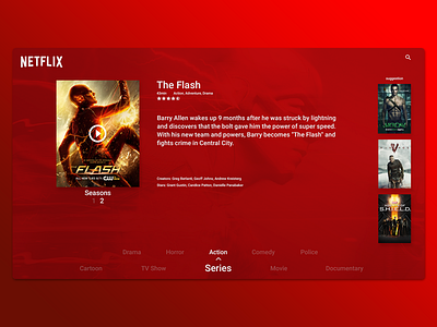 Netflix TV App. 2d app dailyui interface netflix tv ui