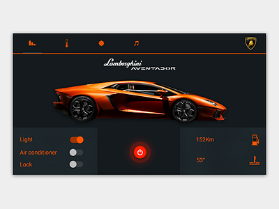 Lamborghini Car Interface 2d car dailyui interface lamborghini ui