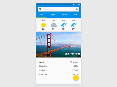 Weather App 2d app dailyui design material md ui weather